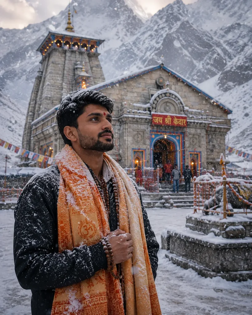 Kedarnath Snowfall Portrait