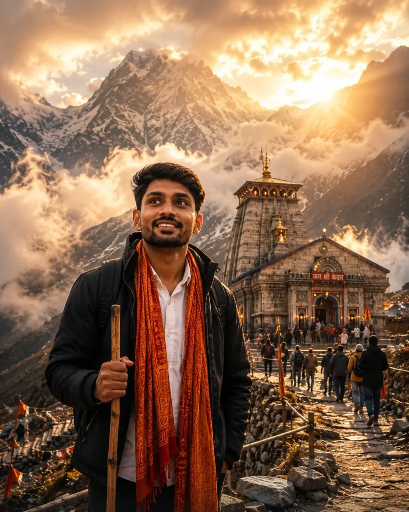 Kedarnath Spiritual Sunrise Scene