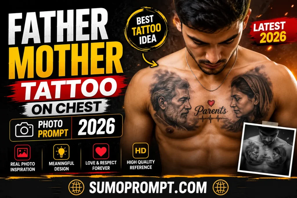 Father Mother Tattoo On Chest Photo Prompt