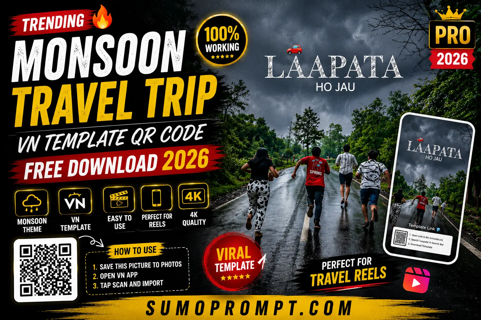 Monsoon Travel Trip VN Template QR Code