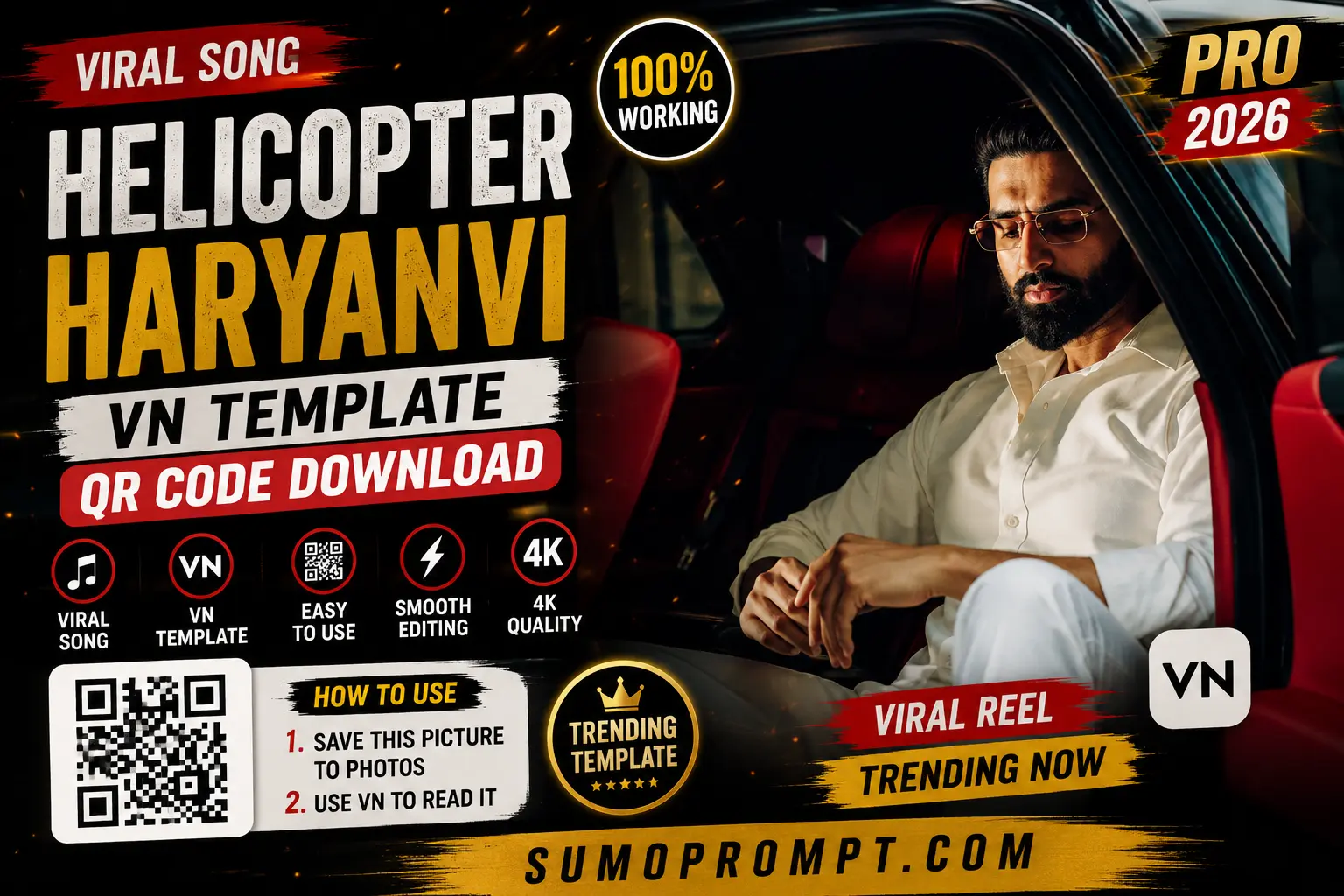 Viral Song Helicopter Haryanvi VN Template QR Code Download