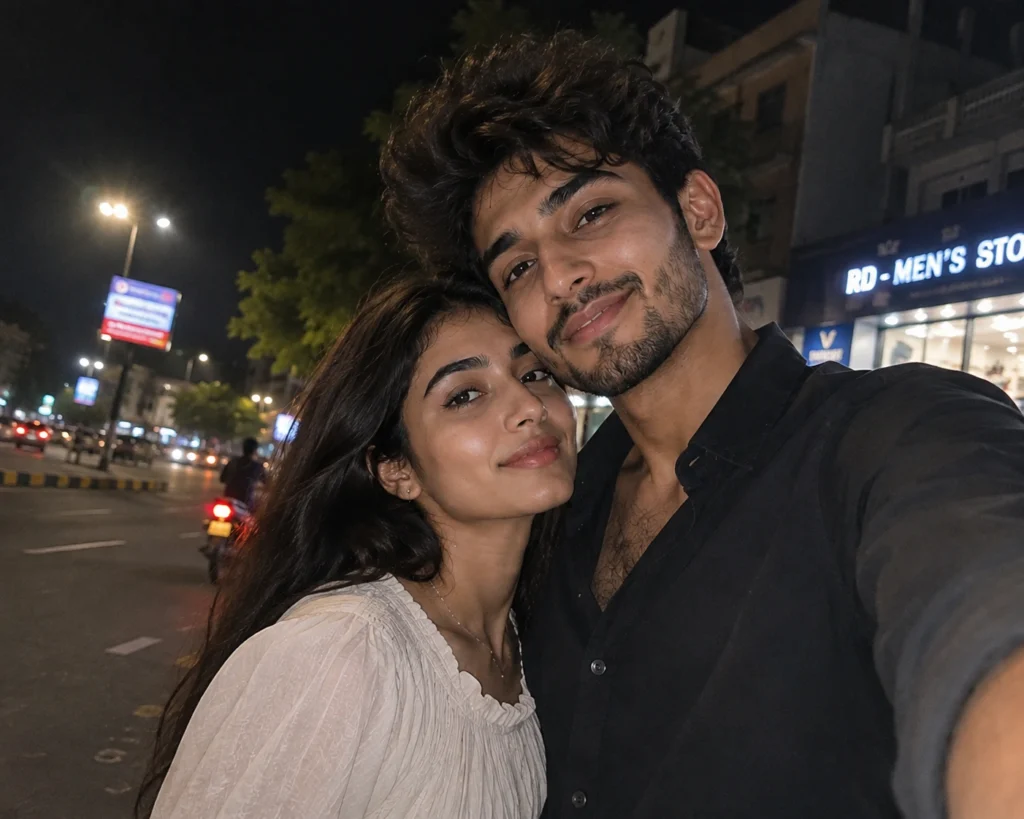 Night Street Flash Selfie