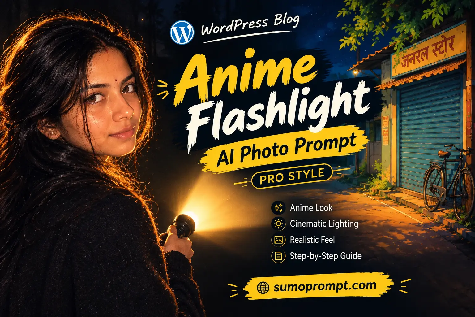 Anime Flashlight AI Photo Prompt 2026