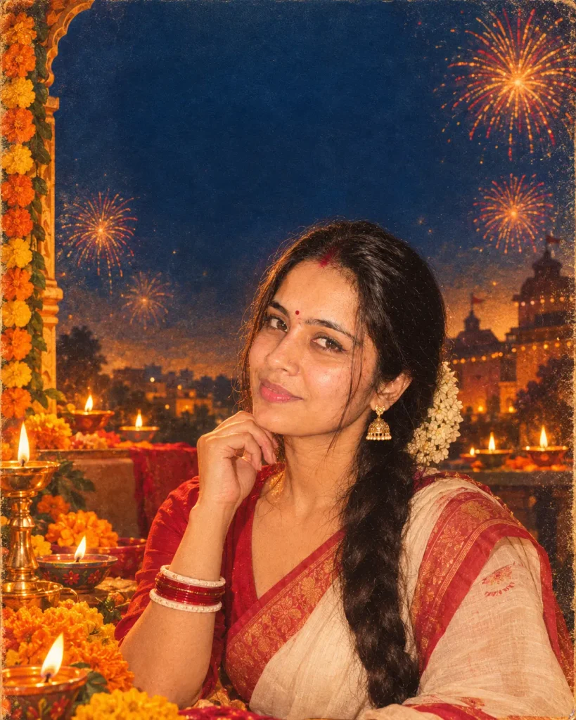 Retro Diwali Poster Style